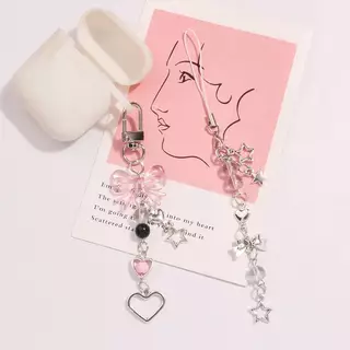 Yiwuyuanvb] Goth โทรศัพท์ Charm Bow Heart Star พวงกุญแจจี้ Kawaii Key CHAIN กระเป๋าโทรศัพท์น่ารักอุปกรณ์เสริมสําหรับสาวผู้หญิงเครื่องประดับใหม่