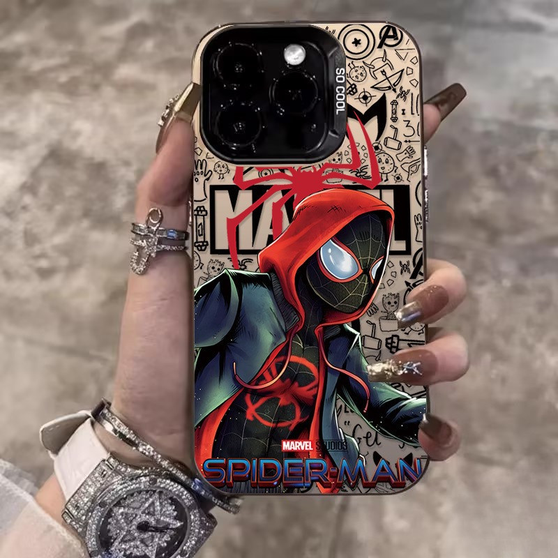 เคสไอโฟน11 การ์ตูนเท่สไปเดอร์แมนอ่อนนุ่ม สำหรับ IPhone 7Plus 11 15 16 12 14 13 Pro Max 16 15 14 8 7 Plus XR X XS Max SE
