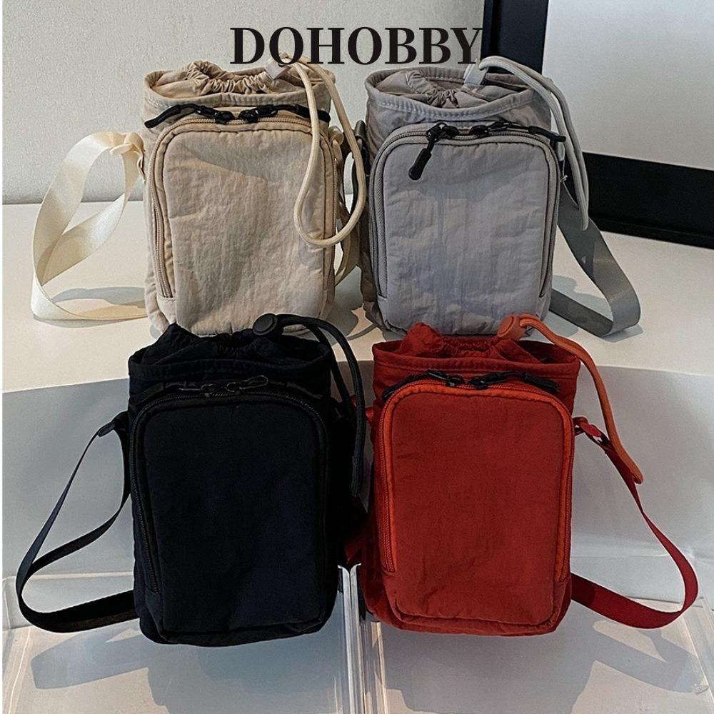 DOHOBBY โดโฮบบี้ ฝาครอบถ้วยน้ํา, ไนลอนสไตล์เกาหลีกระเป๋าหูรูด,แฟชั่นสีทึบเรียบง่ายน้ําหนักเบากระเป๋าหญิง
