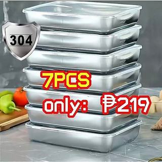 [COD] 7pcs Stainless Steel Food Container Set IAirtight & Stackable Lunch Box | Microwave &Freezer S
