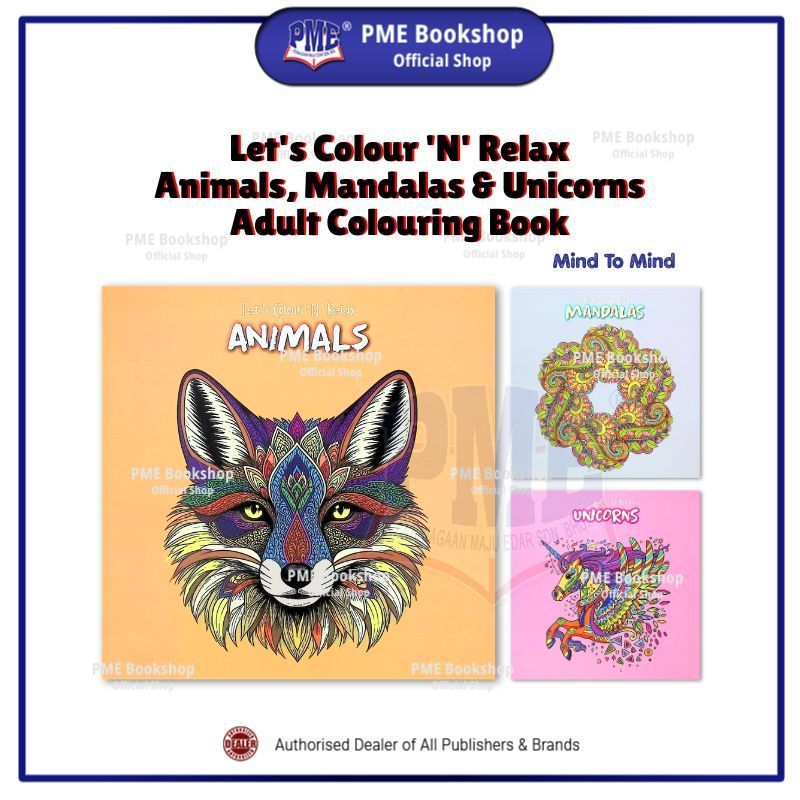 PME Bookshop Mind to Mind: Lets Colour N Relax - หนังสือคูริ่งสําหรับผู้ใหญ่