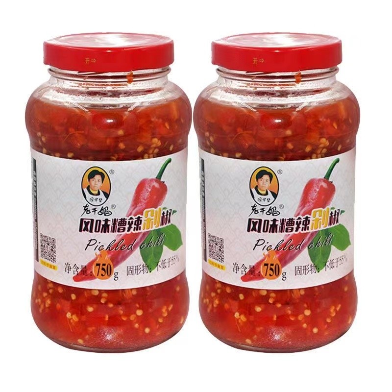 กุ้ยโจว Taohuabi Lagan Mom รสพริกไทยสับหัวปลาพริกไทยสับเผ็ด 750g ข้าวสับสับทะเลพริกไทย