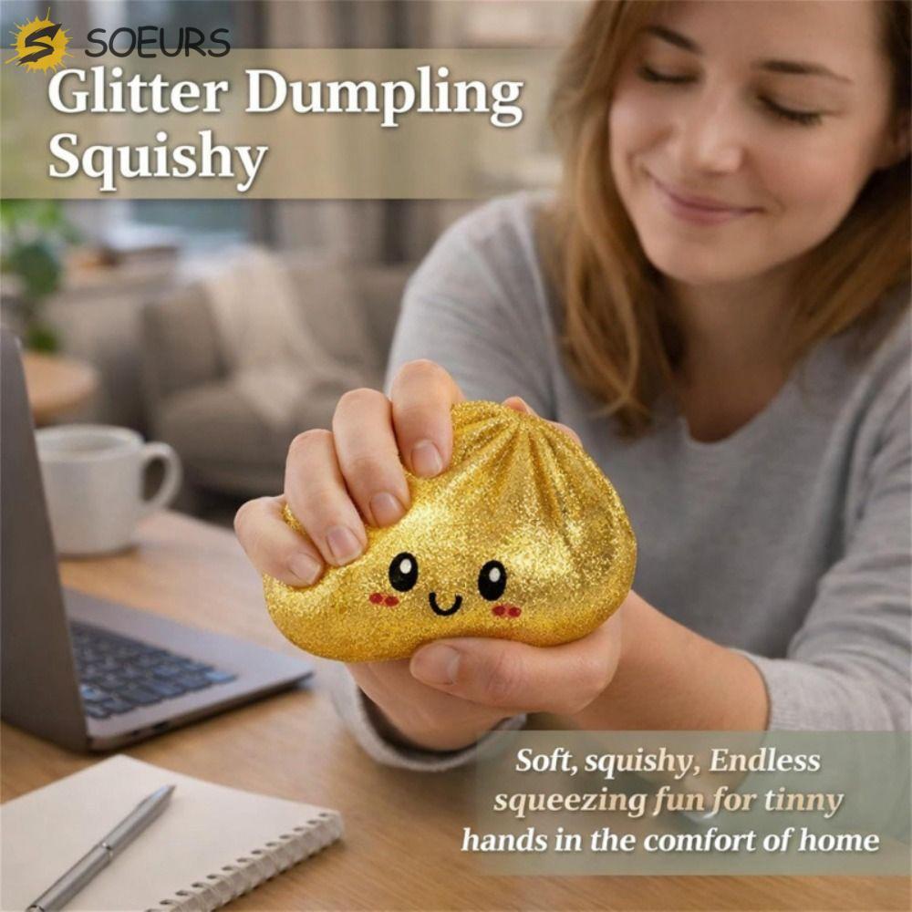 SOEURS ซาลาเปานึ่งบีบของเล่น,ต่ํา Rebound Soft Dough Ball Sensory ความเครียดบรรเทาของเล่น, Sensory Dough ที่สมจริงลักษณะ Squeezable ช้า Rebound ของเล่น Party Favors