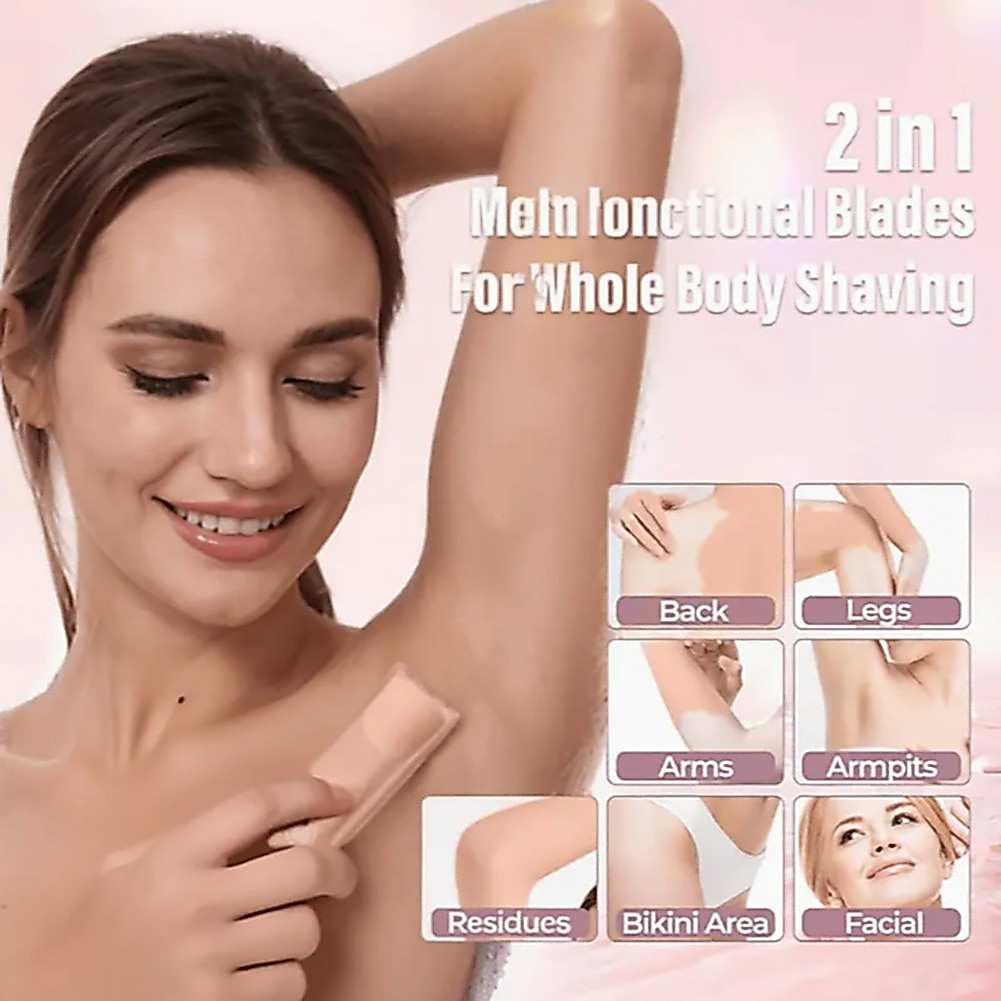 2 In 1 Bikini Trimmer สําหรับผิวบอบบางขนาดกะทัดรัดและพกพาสําหรับเดินทางสะดวก Smoothes Skin สําหรับชา