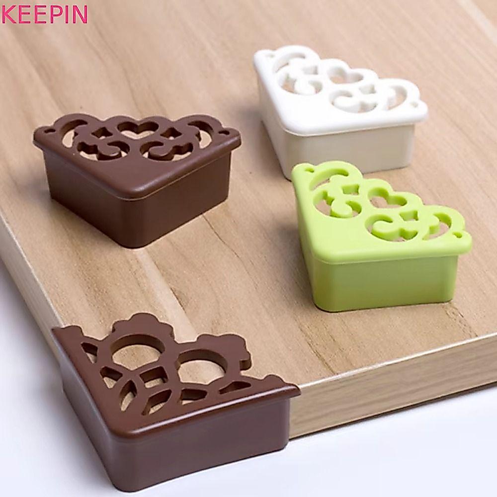 KEEPIN 8 ชิ้น Baby Safety Edge Guard, Hollow Out Love Pattern Table Corner Guard, ตัวป้องกันมุมการออกแบบมุมขวาตกแต่ง Soft Edge Guard Cover Home Protection