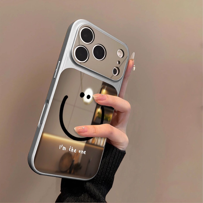 สายสีดําหน้ายิ้มกระจกเคสโทรศัพท์สําหรับ Honor 600 400 Pro 600 400 200 Lite 500 Smart Play10 80 60A 4G 5G อะคริลิคแต่งหน้ากระจกกันกระแทก