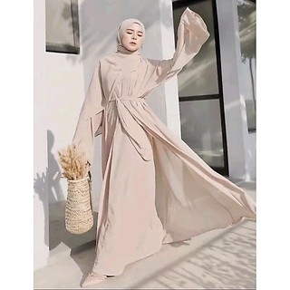 Abaya turki salamah 3IN1 inner plus outer  lepas pasang terbaru kekinian bahan seruty babydoll size s, L, Xl sampai Jumbo