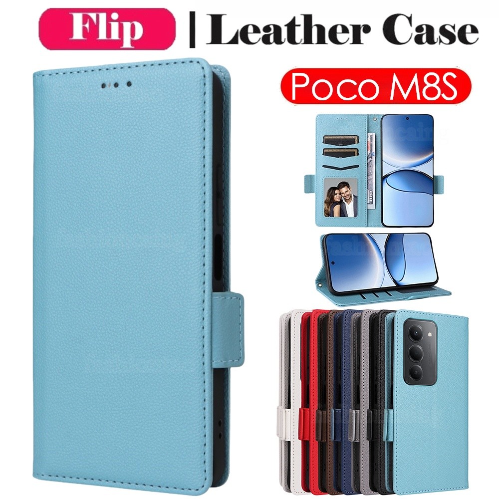 สําหรับ Xiaomi Poco M8 M 8 S M8s M8Pro M8 S Pro PocoM8s PocoM8Pro 5G 2026 พลิกหนังช่องใส่การ์ดวงเล็บ