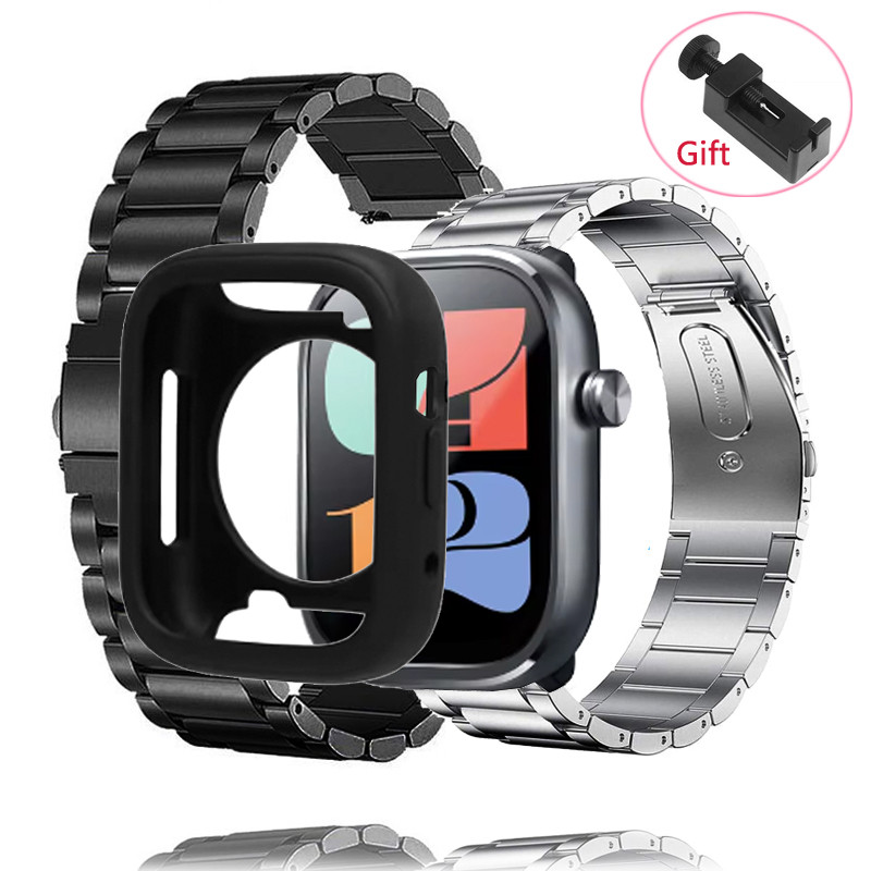 Mibro C4 Smartwatch 2.01 สายนาฬิกาสายนาฬิกาสร้อยข้อมือสแตนเลสสําหรับ Mibro นาฬิกา C4 Smartwatch ฝาคร