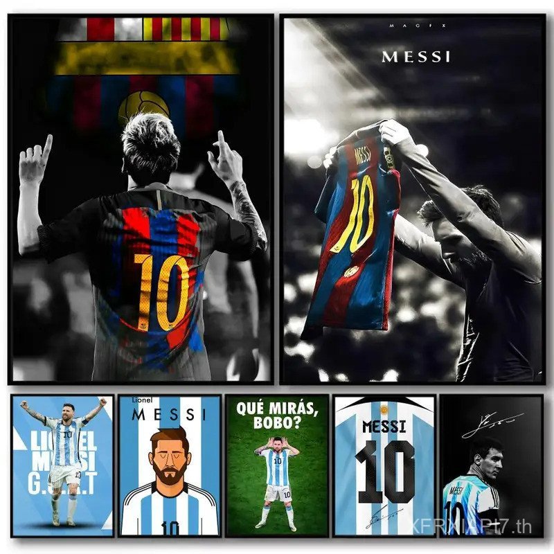 ตํานานนักฟุตบอล M-MessI โปสเตอร์ตกแต่งผนังภาพจิตรกรรมฝาผนังภาพพิมพ์สําหรับห้องนั่งเล่นหน้าแรกห้องโถงตกแต่งสํานักงานห้องนอนผนังตกแต่งบ้านของขวัญ,ไม่มีกรอบผ้าใบภาพวาด Z