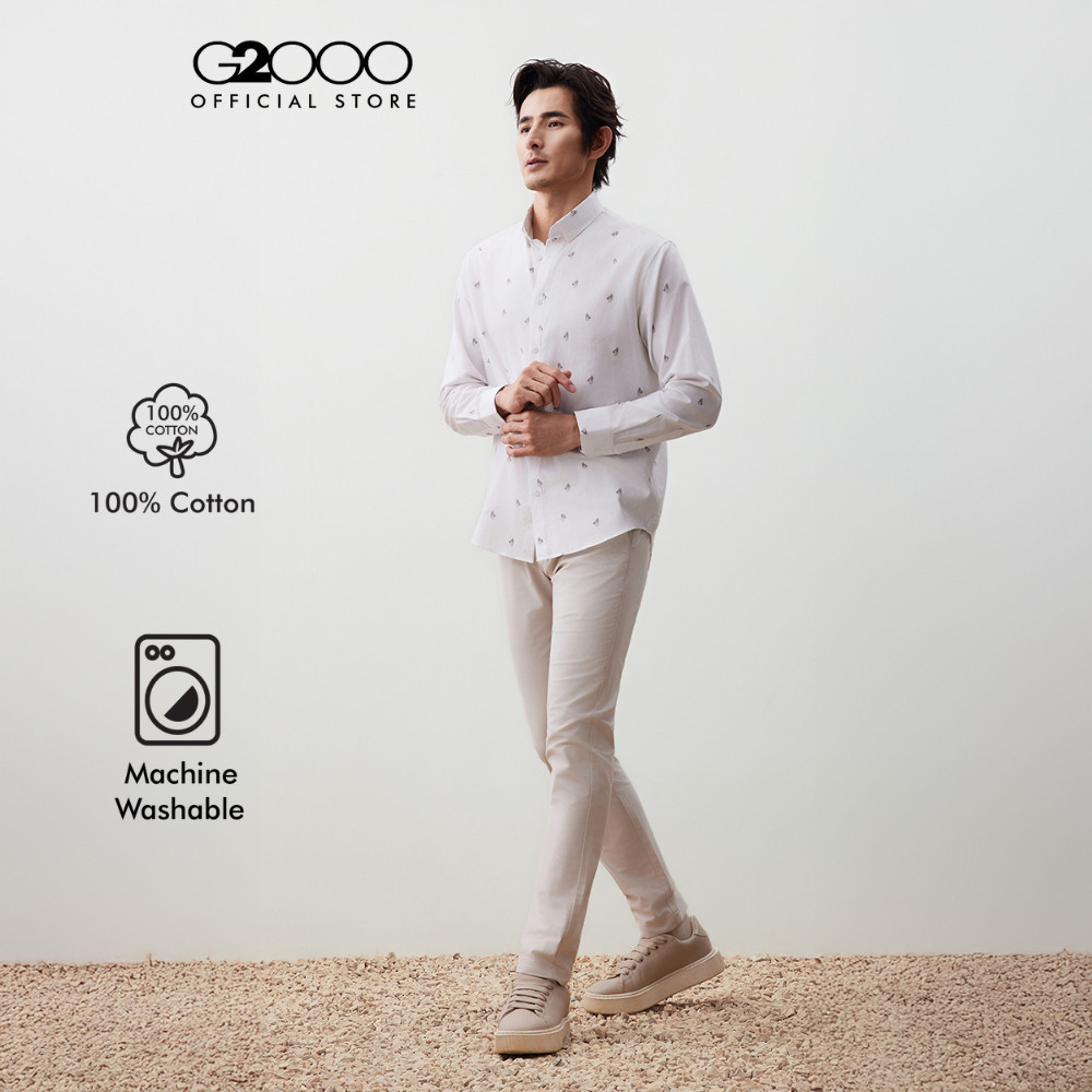 G2000 เสื้อเชิ้ตแขนยาวลำลองสำหรับผู้ชาย Comfort Fit รุ่น 5612094801 สีขาว