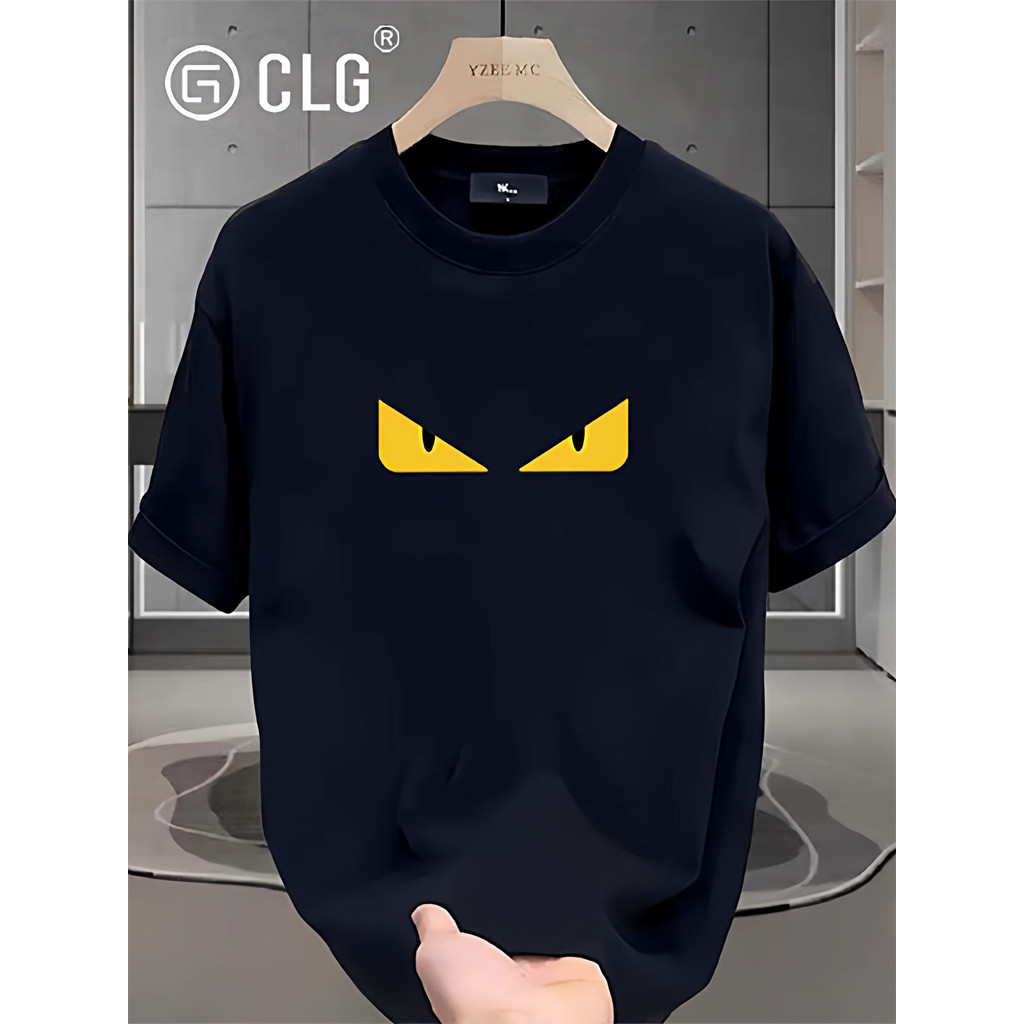 ฮ่องกง CLG Street Wear ฤดูร้อนสไตล์ใหม่ Little Monster Eye พิมพ์รอบคอแขนสั้นผู้ชายผู้หญิงเสื้อยืด Al