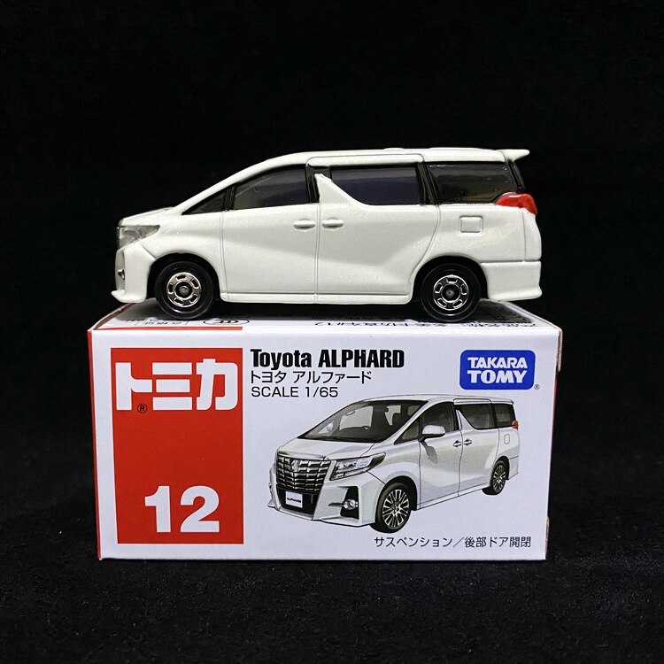 Domeka Toyota alphard alphard รถจําลองโลหะผสมรถสีแดงกล่องสีขาว