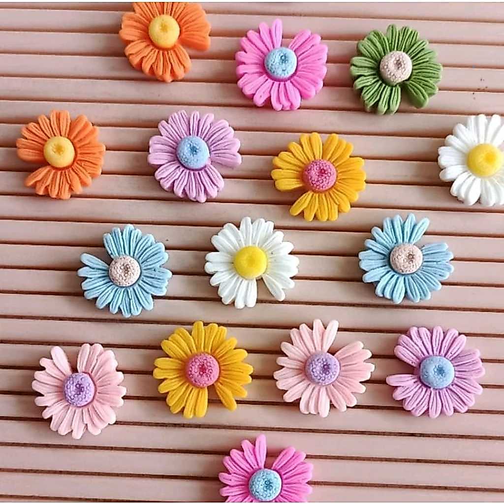 เค้ก Topper ดอกไม้เรซิ่น Clay Set Topper Flower Dahlia Jasmine Lotus