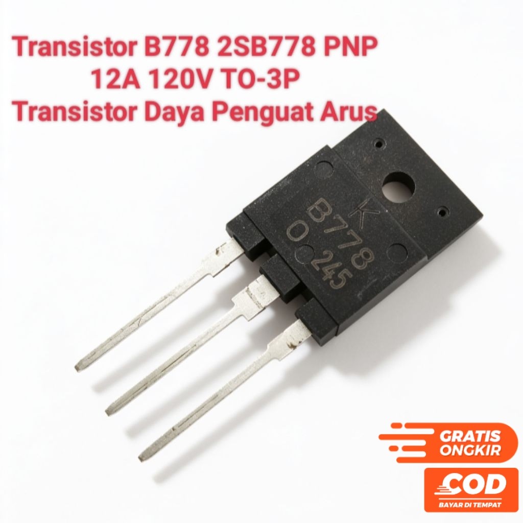 ทรานซิสเตอร์ B778 2SB778 PNP 12A 120V TO-3P - ทรานซิสเตอร์พลังงานเครื่องขยายเสียงปัจจุบัน