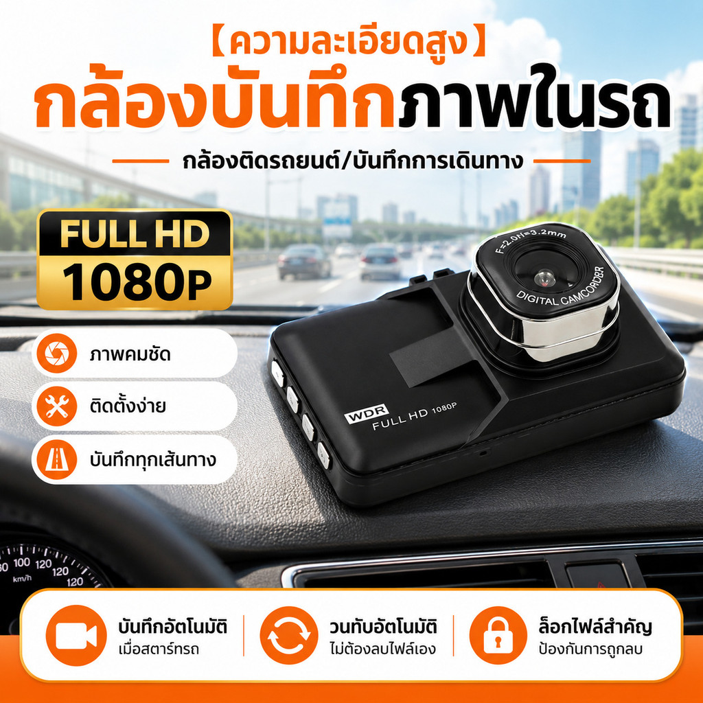 【ภาพคมชัดระดับ Ultra HD】JC กล้องบันทึกหน้ารถ กล้องหน้ารถ/กล้องติดรถยนต์/กล้องบันทึกหน้ารถ/กล้องขับขี่/ความละเอียดสูง