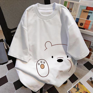 TEE·SHOP🍀 เสื้อยืด Oversize ' Outline Bear Paw ' สไตล์เกาหลี เท่ห์มาก ใส่ได้ทั้งชายหญิง ผ้านุ่มสบายตัวทั้งวัน รองรับ COD