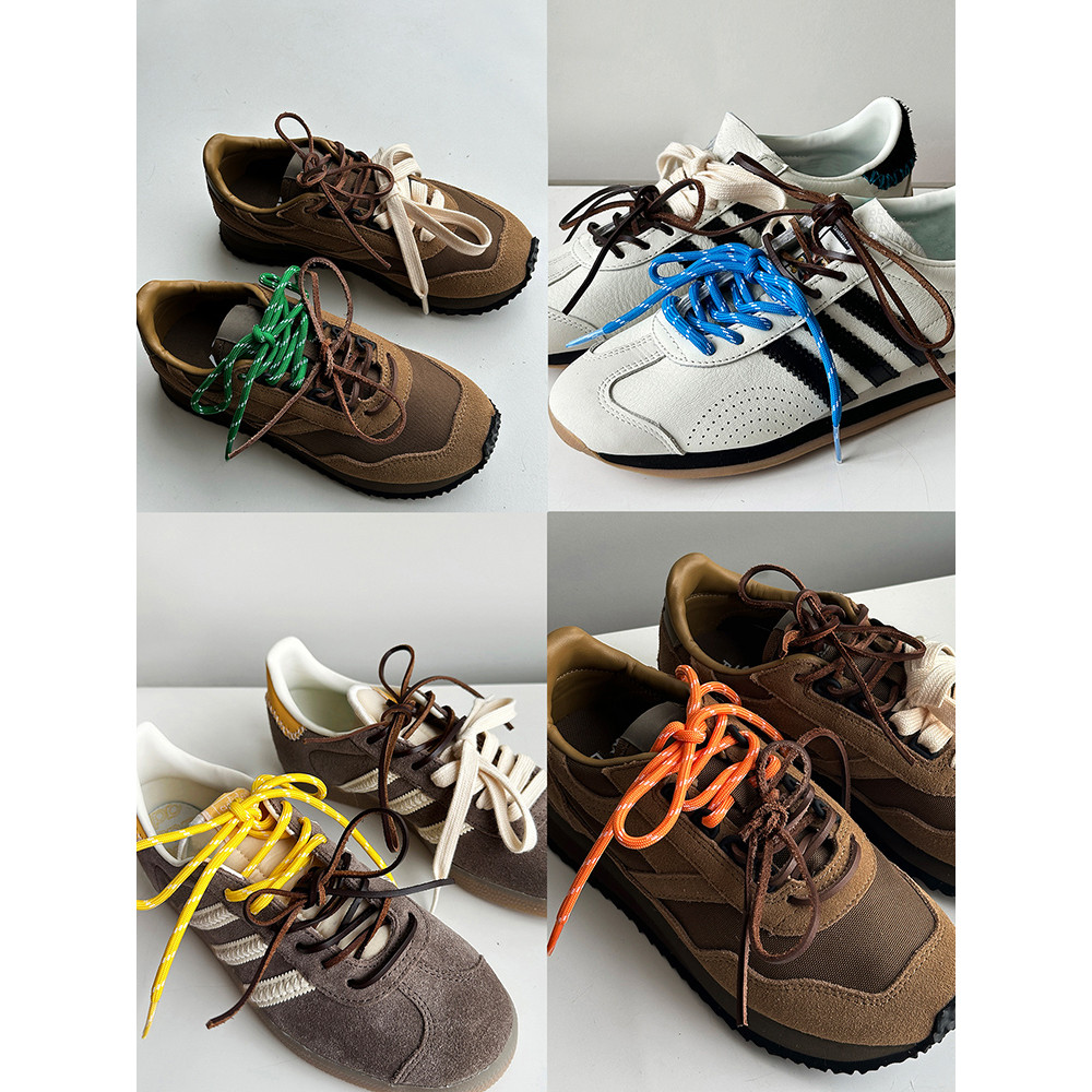 เชือกผูกรองเท้าช้างป่า เหมาะสําหรับ miu Same Style Retro Moral Training Joint Green kitto14 Cowhide 
