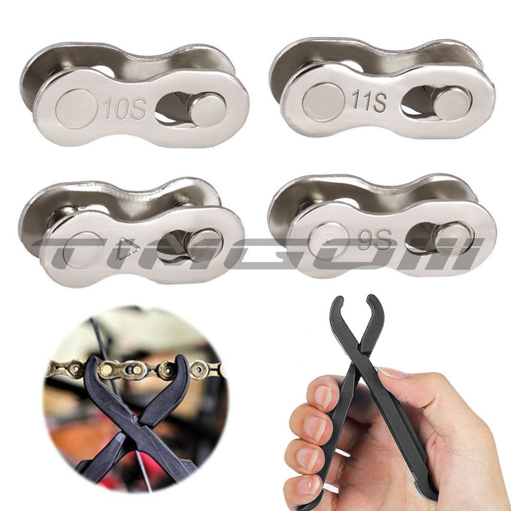 2 คู่โซ่ Master Missing Link Connector MTB จักรยานเสือหมอบ 6/7/8/10/11 ความเร็ว Quick Release Joint Chain Remover และยาง Lever ขี่จักรยานเครื่องมือ