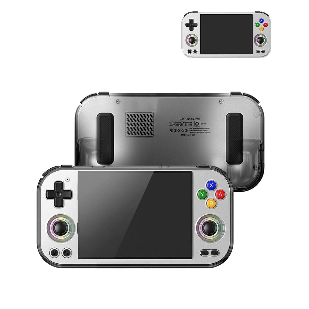2in1 สําหรับ Anbernic RG477M TPU กรณีนุ่ม Ergonomics Grip ทนต่อการสึกหรอกันน้ํา Anti Drop เกมคอนโซลฝ
