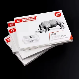 【100ใบ/กล่อง】Stainless Blade ใบมีดโกน 2คม 1 กล่อง กลิเตอร์ ใบมีดโกน คมสองด้าน 100ใบในกล่อง สำหรับช่างตัดผมมืออาชีพ