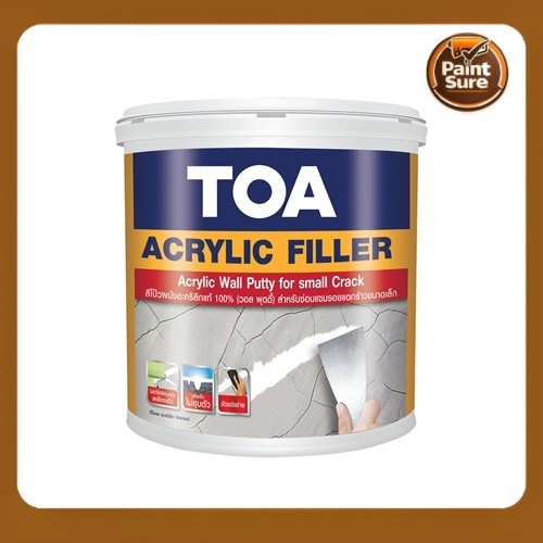 TOA Acrylic Filler อะคริลิค ฟิลเลอร์ (1/8 แกลลอน) สีโป๊วปูน เคมีโป๊ว ปูนโป๊วรอยแตกร้าว