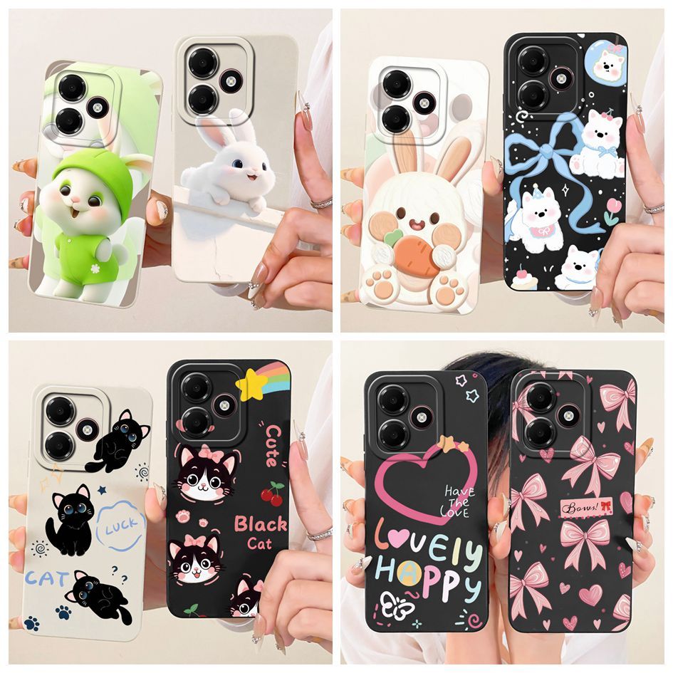 สําหรับ OPPO A6c 4G กรณี CPH2895 กระต่ายน่ารักการ์ตูนซิลิโคนอ่อนนุ่มเคสโทรศัพท์สําหรับ OPPO A6c 6c 2026 เกราะป้องกัน