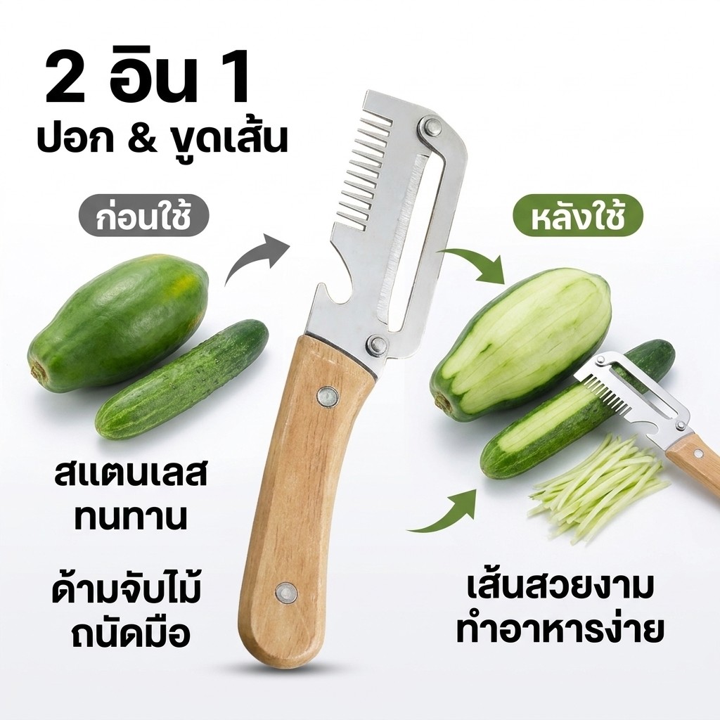 เครื่องตัดต้นหอมสแตนเลส/เครื่องขูดผักผลไม้/มีดปอกเปลือก/มีดทำครัวสามฟังก์ชั่น/อเนกประสงค์/เหมาะสำหรับบ้าน/แม่บ้านและคนรักทำอาหาร/ใช้ง่าย