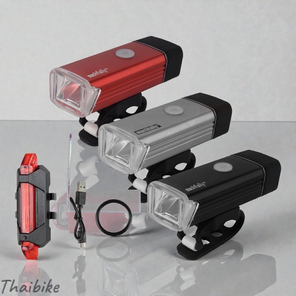 BIKE99 ไฟหน้า+ไฟท้ายจักรยาน Machfally MC-QD001 ไฟจักรยาน ถูกสุด ชาร์จ USB