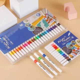 12/24/36/48/60/80 สี ถูกที่สุด ปากกาอะคริลิค Acrylic marker pen12/24/36/48สี สามารถเขียนบนแก้ว พลาสติก หรือโลหะได้