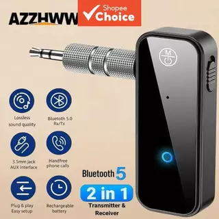 อะแดปเตอร์บลูทูธ 6.0 3.5 มม. AUX แบบรับและส่งสัญญาณ 2-in-1 สําหรับลําโพงในรถ หูฟัง แท็บเล็ต ทีวี และคอมพิวเตอร์