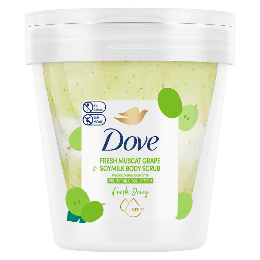 Dove โดฟ บอดี้ สครับ เฟรช มัสคัต เกรป แอนด์ ซอยมิลค์ 250 กรัม