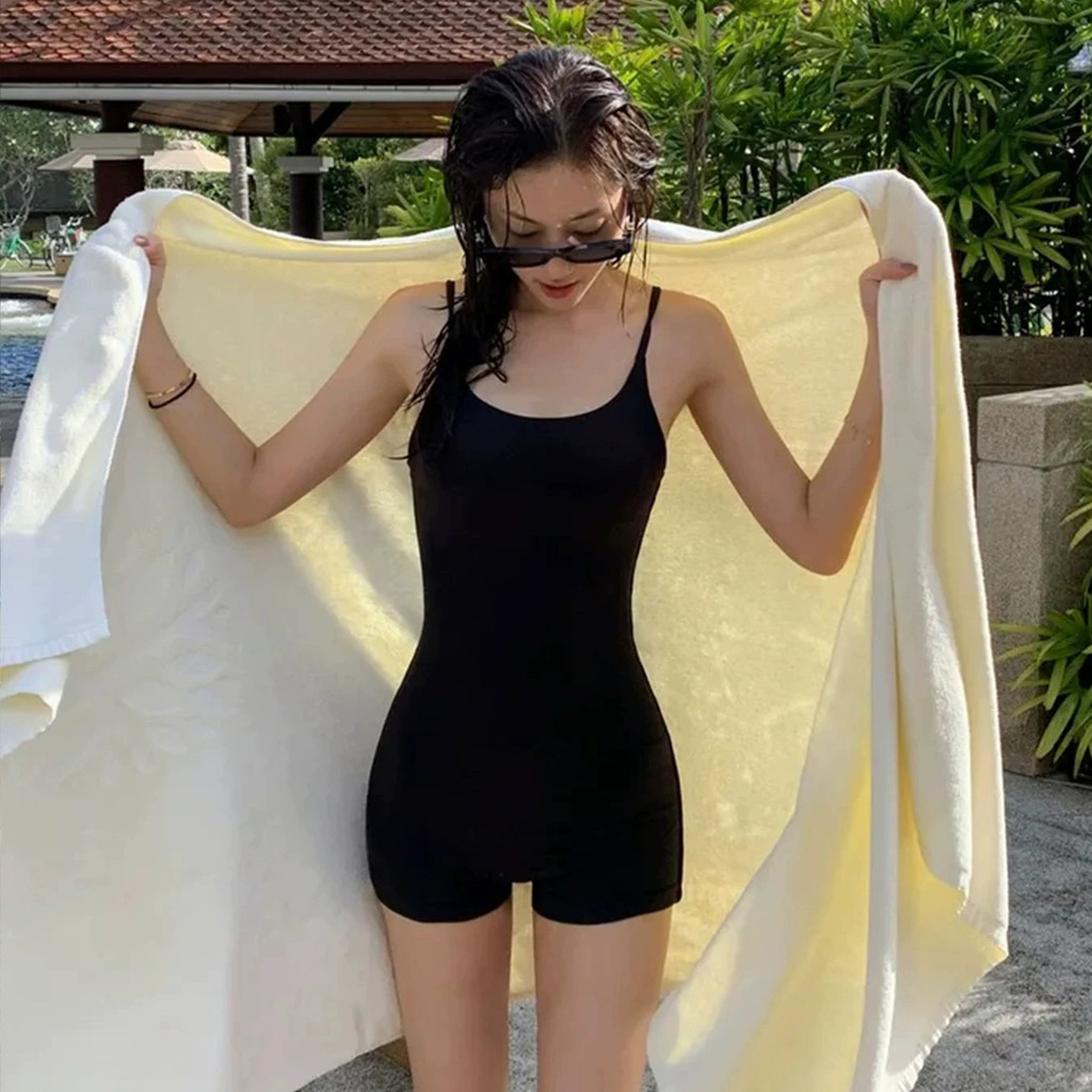 Gwenny M-XL แฟชั่นสีทึบ Minimalist Slim Fit Slimming Sporty ชุดว่ายน้ําผู้หญิงชายหาดน้ําพุร้อนวันหยุดว่ายน้ํา