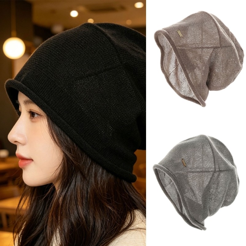 Cozy Openwork หมวกถักอินเทรนด์สบาย Breathable Beanies สําหรับ Party Club