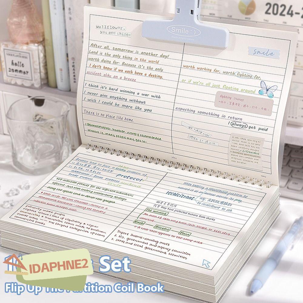 IDAPHNE2 สมุดบันทึกแบบม้วน, ตารางกระดาษข้น/เส้นแนวนอน B5 Notepad, การออกแบบพาร์ทิชันที่เรียบง่าย Flip-up Notepad สํานักงานโรงเรียน