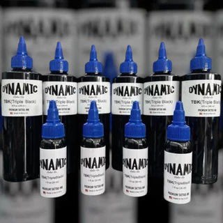 DYNAMIC TBK (Triple Black) หมึกดำ3เท่า หมึกสัก สีดำที่สุด หมึกสักลายแท้ BLK 1Oz 8 Oz 🇺🇸นำเข้าจาก อเมริกา หมึกแท้100%