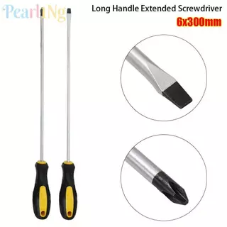 PEARLTH 1/2 ชิ้นไขควงด้ามยาว, Magnetlc ที่จับยางขยายไขควง, Slotted Cross Head 6x300 มม.คู่มืออเนกประสงค์สกรูไดร์เวอร์