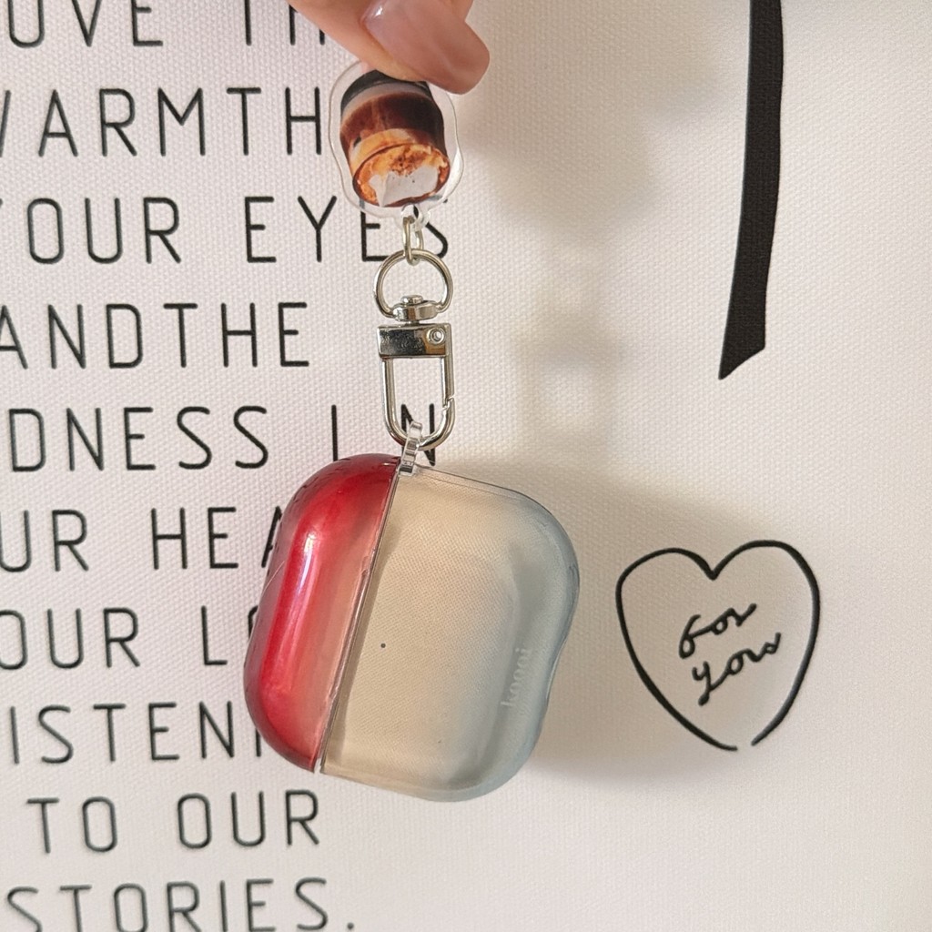 ใหม่ Creative Gradient สีหูฟังจี้ Anti-lost กาแฟสําหรับ AirPods 4 AirPods 3 Pro 2 Pro AirPods 3 2 ปก