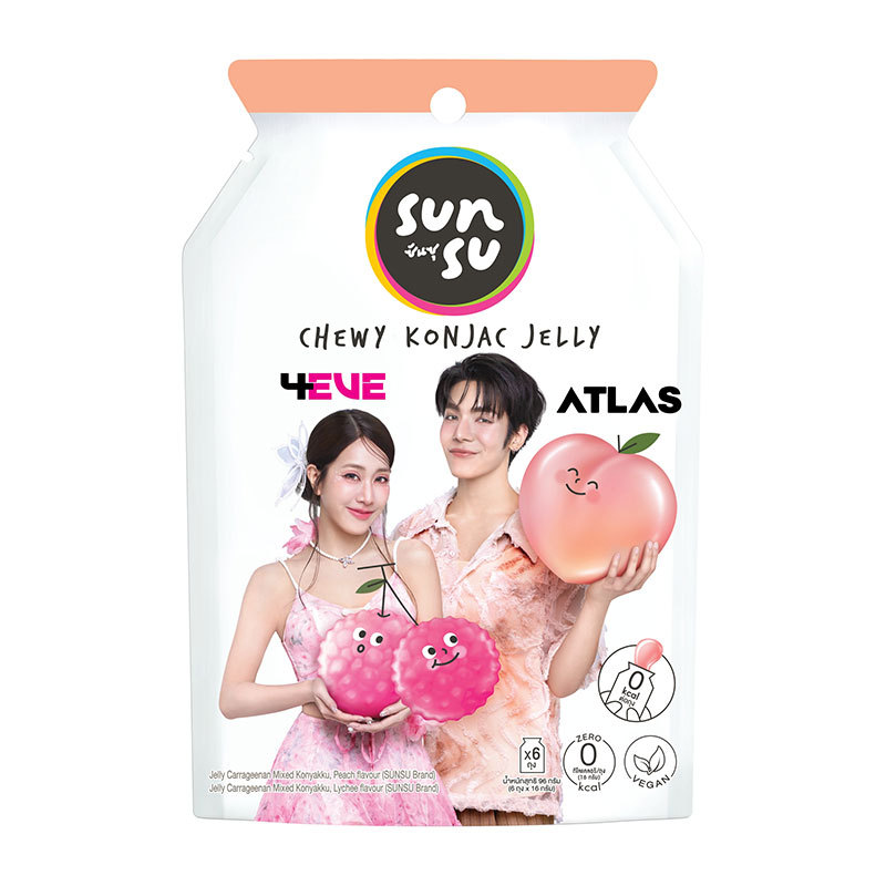 ซันซุ เยลลี่ องุ่น & สตรอว์เบอร์รี่ 96 ก. x 6 (SUNSU Jelly Grape & Strawberry 96 g x 6) โปโลแมน POLO