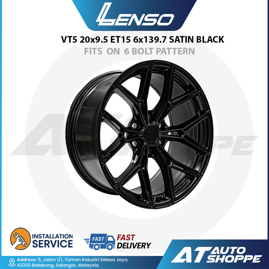 Lenso VT5 Satin Black 20x9.5 ET15 6x139.7 (1PC)