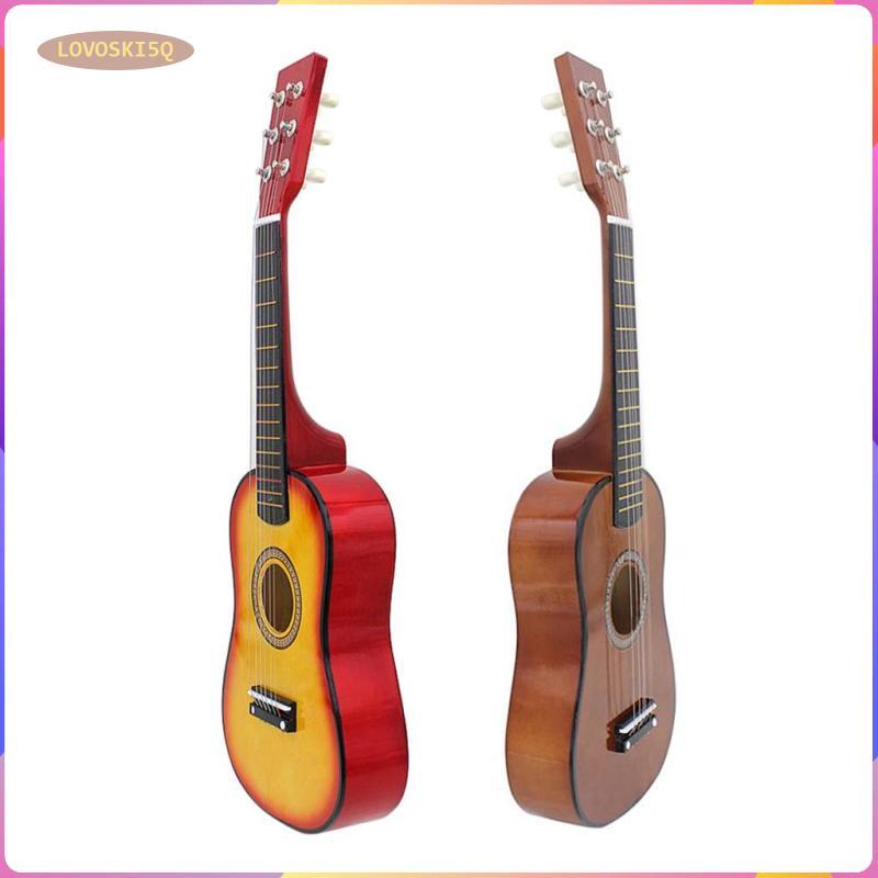 [lovoski5q] กีต้าร์โปร่ง Mini 23 นิ้ว 6 สายพร้อม Pick Strings สําหรับผู้เริ่มต้นเด็กเด็กดนตรีของขวัญ