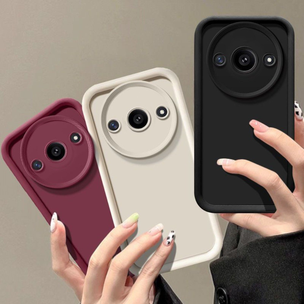 สําหรับ Redmi A3 4G เคสโทรศัพท์กันกระแทกสีทึบปลอกซิลิโคน 23129RN51X, 23129RN51H Soft TPU ฝาหลัง