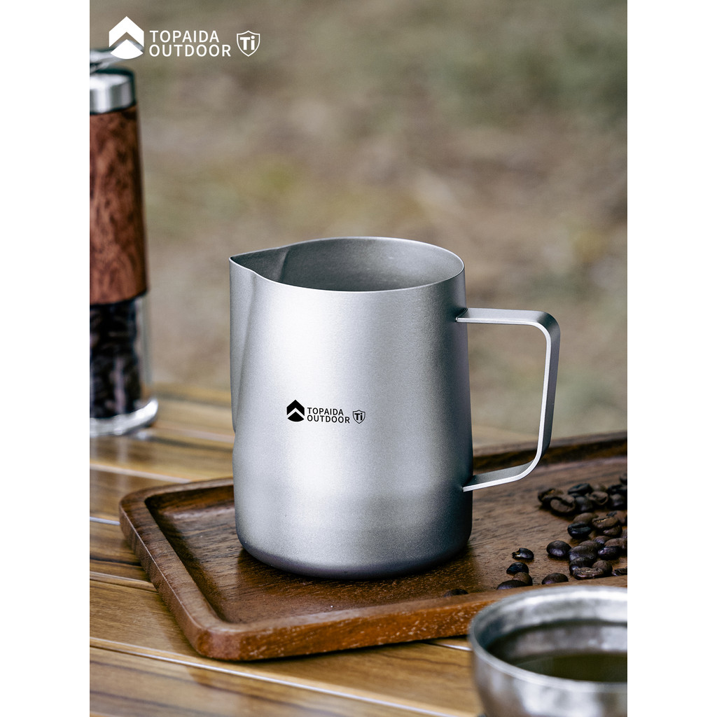 Pure Titanium Latte Cup Milk Tank Sharp Mouth Professional Appliance Cup Milk Foam Cup Crystal กระบอ