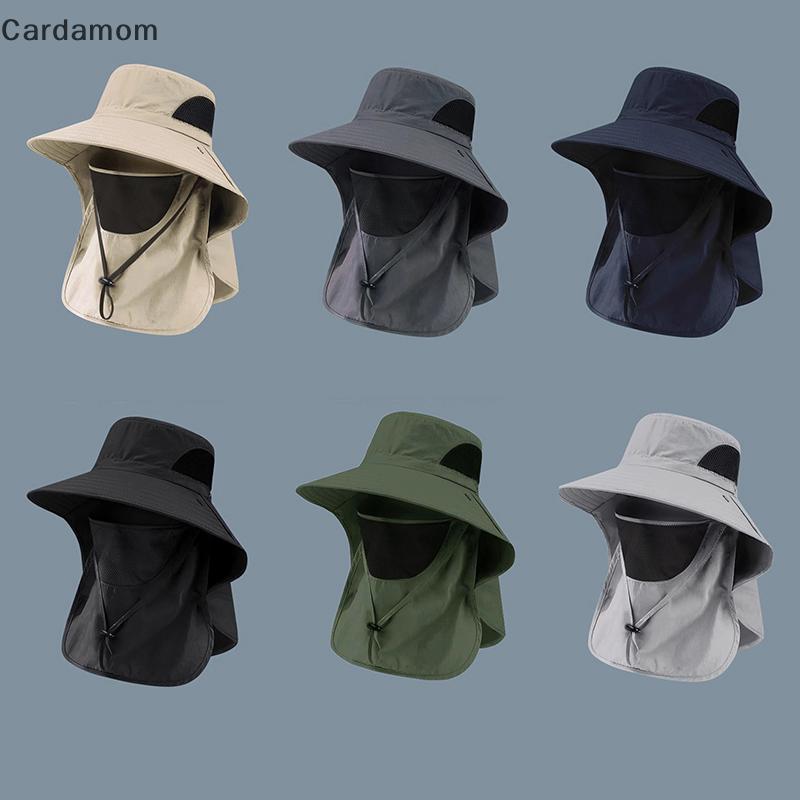 {Cardamom} หมวกกันแดดฤดูร้อนป้องกันรังสียูวีหมวกตกปลากลางแจ้งสําหรับผู้ชายผู้หญิงเดินป่าตั้งแคมป์Visor BuetหมวกNe Flapชาวประมง {CA}