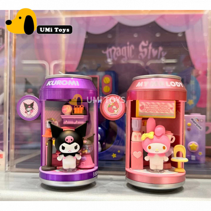 ของแท้ Sanrio Small Soda Dessert Shopping Street Series Cans Mystery Box Hello Kitty สินค้าน่ารักของขวัญ