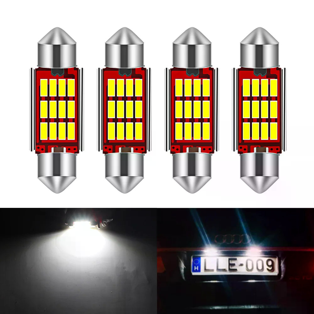 4/10PC Canbus LED Festoon 36 มม.6418 C5W ป้ายทะเบียนรถหลอดไฟสําหรับ Audi A3 8P 8L A4 B5 B6 A6 C5 C6 