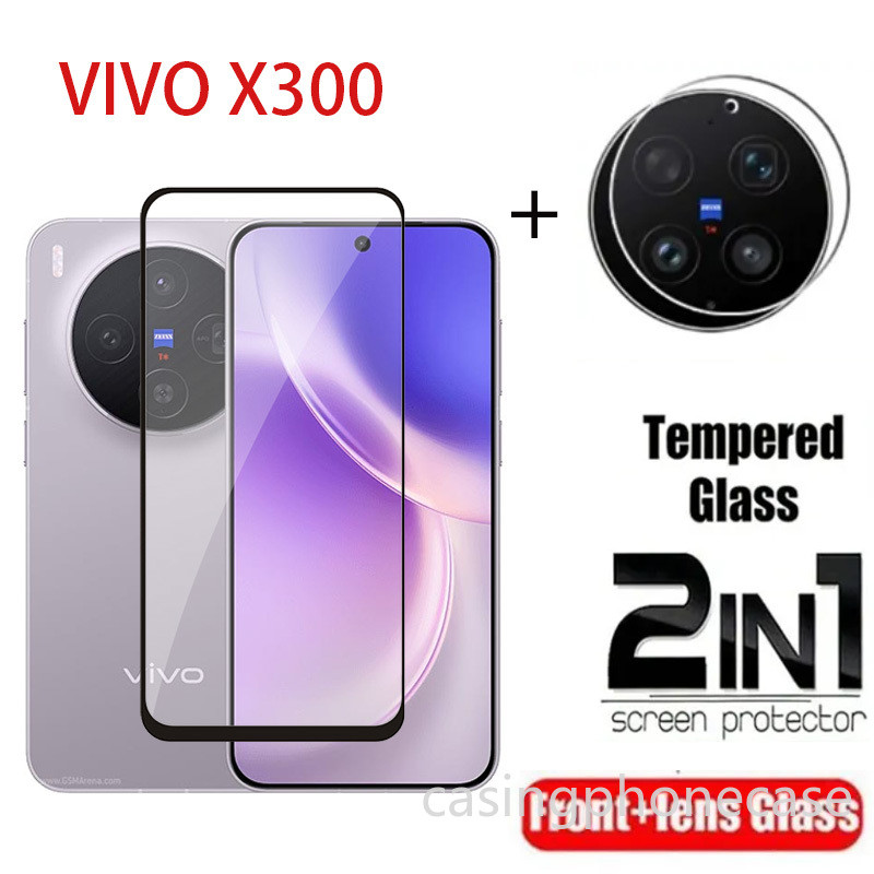 Vivo X300 FE 2026 2 In 1 ป้องกันหน้าจอกระจกนิรภัยฟิล์มสําหรับ Vivo X300 FE X300FE X300Ultra X300Pro X300s VivoX300FE กล้องกลับเลนส์ป้องกันกระจกคลุมทั้งหมดฟิล์มด้านหน้า