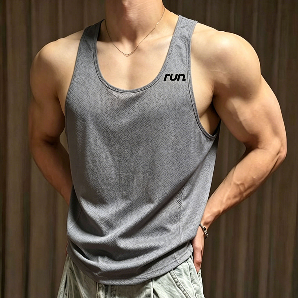 Marathon Men Running Tank Top Mens Breathable Sports Vest Quick-Dry
