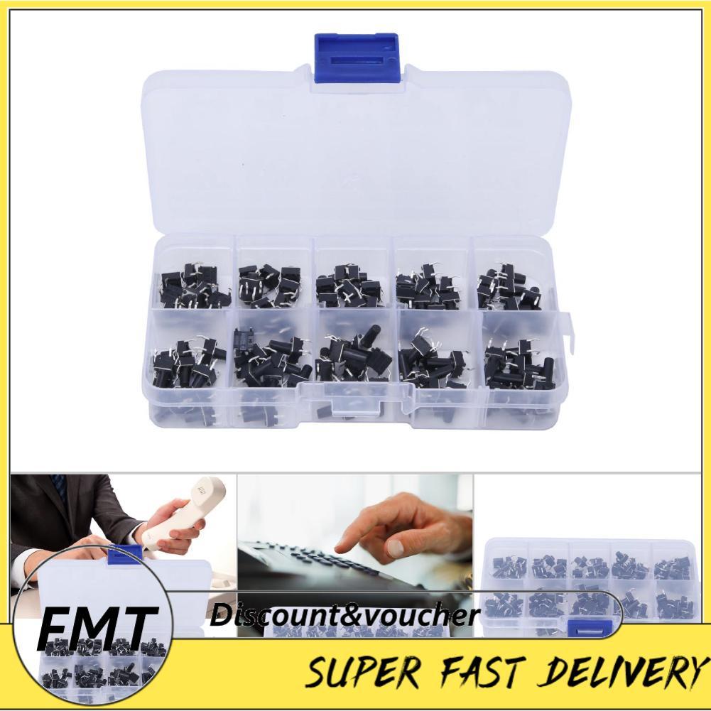 Freemarket Freemarket Generic Micro TACT Switch KIT 100PCS - 6x6x4.3-13มม. ประเภททั่วไป Genericvf1kz