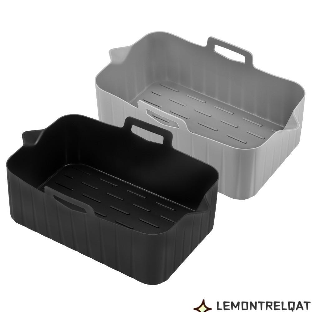 LEMONTRELQAT Air Fryer ตะกร้า,ซิลิโคน Air Fryer Baking ถาด,สี่เหลี่ยมผืนผ้าซิลิโคน Air Fryer Liners 
